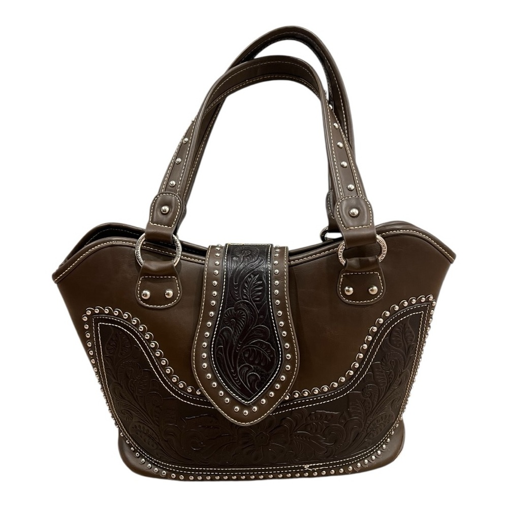 Montana West Concealed Carry Western Tooled Leather Purse